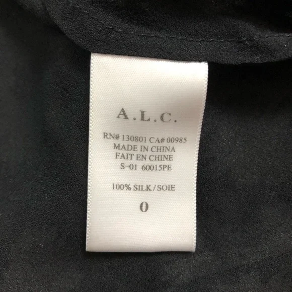 A.L.C. Silk Chiffon Handkerchief Hem Dress 0 - Picture 8 of 9